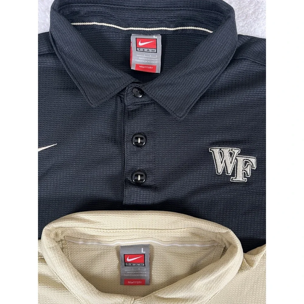 Vintage Nike Fit Dry Team‎ Wake Forest Demon Deacons Polo Shirts Bundle Mens L